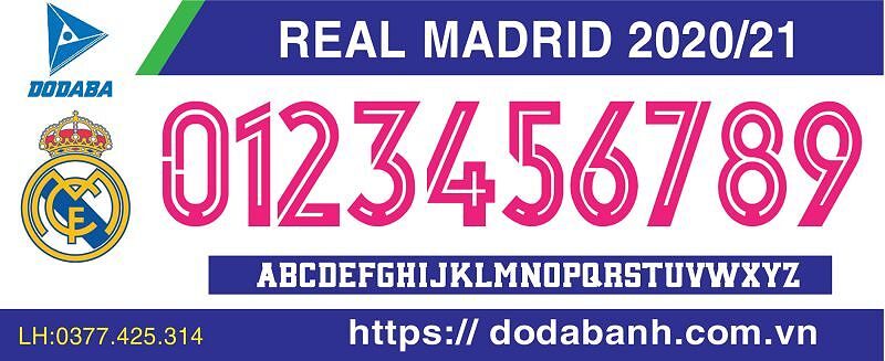 Font số đá banh đẹp dodaba