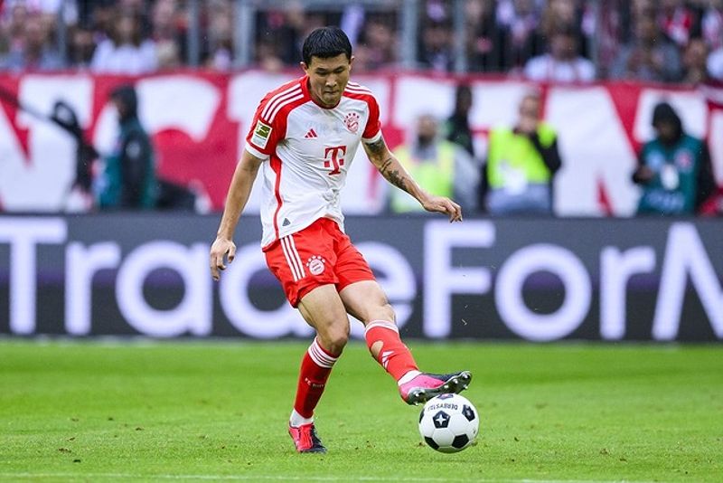 Kim Min-jae, trung vệ Hàn Quốc của Bayern Munich, trong một trận đấu.